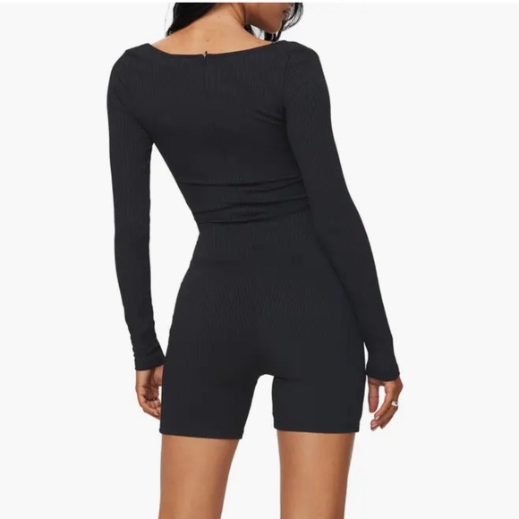 Princess Polly Sara Romper Long Sleeve Black Size 2 - Picture 6 of 7